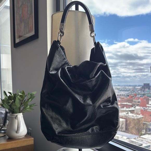 YSL Patent Black Leather Tote Bag - Picture 1 of 5
